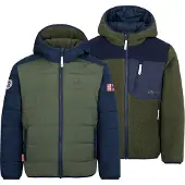 TROLLKIDS - Kid's Sandvika Turnover Jacket - Fleecevest 128, olijfgroen/blauw