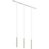 QAZQA Modern railsysteem met 3 hanglampen beige met wit 1-fase - Slimline Keno
