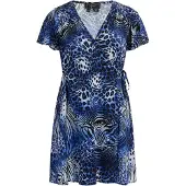 Faina Jurk blauw / lichtblauw / zwart / offwhite