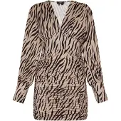 Faina Jurk beige / zwart