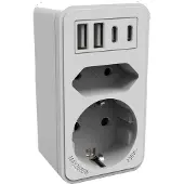 Calex Verdeelstekker 2 EU / 2 USB-C / 2 USB-A