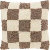 Unique living Sierkussen Check Wit / Taupe 53 X 53 Cm