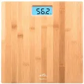Eta Personenweegschaal BAMBOO ETA978090000, met bamboeniveau, LCD-display, meet tot 180 kg