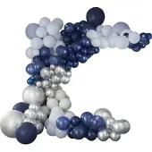 Ginger Ray Ballonnenboog zilver en blauw XL 12m