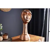 Invicta Handgemaakte vaas FACE 50cm koperlook antiek aluminium abstract - 42722