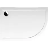 Sapho Douchebak Gegoten Marmer Rena 120x90x4 cm Kwartrond Links Wit
