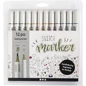 Creativ Company Sketch Markers Dubbel Set 12 stuks Natuur