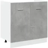 vidaXL Wastafelonderkast Lyon 80x46x81,5 cm bewerkt hout betongrijs
