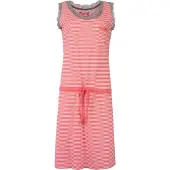 Irresistible Dames Nachthemd - Wit Gestreept - Roze - Maat L