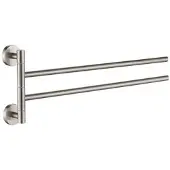 Plieger Vigo Handdoekhouder – Handdoekhouder Badkamer 45 cm – Dubbel – RVS – Wandmontage – 10 jaar garantie – Geborsteld Chroom