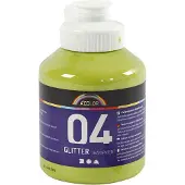 Packlinq Acrylverf met glitters, lime groen, 500 ml/ 1 fles