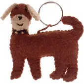 BeYoona Vilten sleutelhanger Labradoodle bruin - 9x8cm