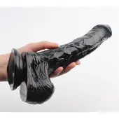 Chisa Novelties Chisa - Zwarte dildo Met Zuignap En Balzak 25.4 cm