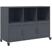 vidaXL Dressoir 100,5x39x72 cm staal antracietkleurig