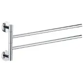Plieger Vigo Handdoekhouder – Handdoekhouder Badkamer 45 cm – Dubbel – RVS – Wandmontage – 10 jaar garantie – Chroom