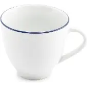 BonBistro Kop 20cl blue rim Basic White (Set van 6)
