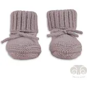 Lodger wollen baby slofjes lila Paars Jongens/Meisjes Merinowol Effen - maat 0-6 mnd