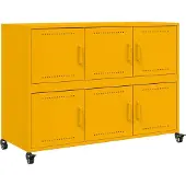 vidaXL Dressoir 100,5x39x72 cm staal mosterdgeel