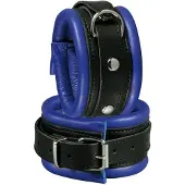 Kiotos leather Enkelboeien 5 cm breed - zwart/blauw