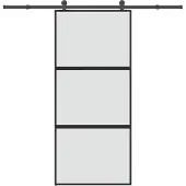 vidaXL Schuifdeur met beslag 90x205 cm gehard glas en aluminium