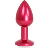 Kiotos - Rode Aluminium Buttplug Met Wit Sierkristal