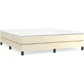 vidaXL Boxspring bed kunstleer crèmekleurig 160x200 cm