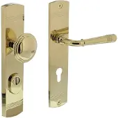 Intersteel voordeurbeslag Helena PC72mm met kerntrekbeveiliging - PVD messingkleur