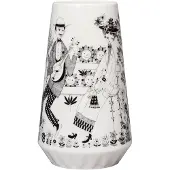 Arabia Emilia vaas 19 cm Zwart-wit