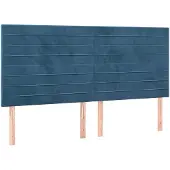 vidaXL Hoofdbord donkerblauw 160x5x118/128 cm fluweel
