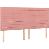 vidaXL Hoofdbord roze 160x5x118/128 cm fluweel