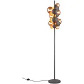 Trio Select Vloerlamp Bubble antraciet - goud - amber