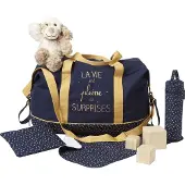 Vertbaudet Luiertas voor het weekend La vie est pleine de surprises marine grijs