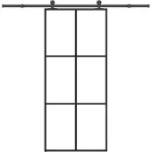 vidaXL Schuifdeur met beslag 90x205 cm ESG-glas en aluminium