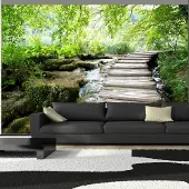 Karo-art 196cm X 140cm - Zelfklevend fotobehang - Bospad, 8 maten, premium print