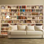 Karo-art 294cm X 210cm - Zelfklevend fotobehang - Boekenkast, 8 maten, premium print