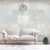 Karo-art 441cm X 315cm - Zelfklevend fotobehang - Tegels, Prachtige achtergrond, Premium print
