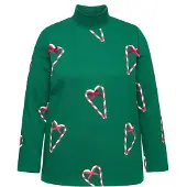Ulla Popken Trui grasgroen / rood / wit