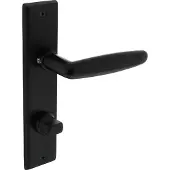 Intersteel Deurkruk Sophie op schild met toilet-/badkamersluiting 63/8 mm - mat zwart