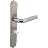 Intersteel Deurkruk Agatha op langschild met toilet-/badkamersluiting 63/8 mm - chroom/nikkel mat