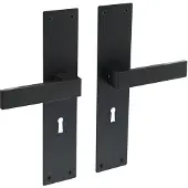 Intersteel Deurkruk Amsterdam op schild sleutelgat 56mm - mat zwart