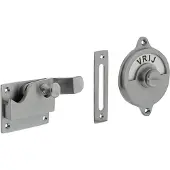 Intersteel WC-overslag met bocht vrij/bezet - chroom mat