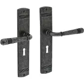 Intersteel Deurkruk Helena op schild sleutelgat 56 mm oud grijs