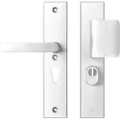 Axa Edge Plus veiligheidsbeslag voordeur rechthoekig schild D-knop/Blok-kruk PC72 met kerntrekbeveiliging SKG3 - aluminium