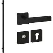 Hardbrass Voordeurset vierkant 3-delig met XL-greep 1900mm SKG3 met kerntrekbeveiliging - zwart