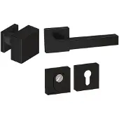 Hardbrass Voordeurset Quadro 60 3-delig vierkant SKG3 met kerntrekbeveiliging - zwart