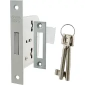 Nemef Kastslot Type 210/40 - Links en Rechts Bruikbaar - 3 Klavieren - 20 Sluitingen - Inclusief 2 Pijpsleutels - Uitgevoerd in Gelakt Staal - Voorplaat 133 x 22 mm - Doornmaat 40 mm