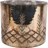 Baroque - Vaas - Waxinelichthouder 18 cm - Zilver - Glas - 18x20x20 - Glass
