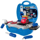 Giros Cars Garage Suitcase 27 Pieces Blauw Kinderen