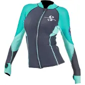 SCUBAPRO 1.5 Mm Everlex Long Sleeve Full Zip Thermal T-shirt Blauw 2XL Vrouw