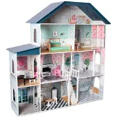 Deqube Wooden 4 Floors Premium Doll House Veelkleurig Kinderen